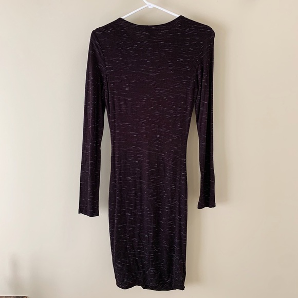 H&M black with white strips long sleeve dress - Picture 3 of 4